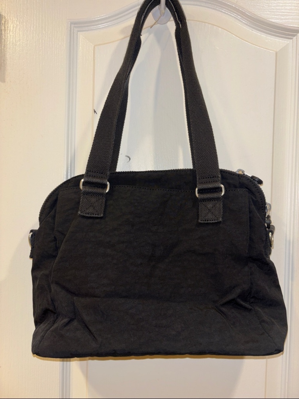 KIPLING..THE “FELICITY”SHOULDER BAG…BLACK NYLON LEATHER HANDLES LOTS OF POCKETS - Picture 5 of 12